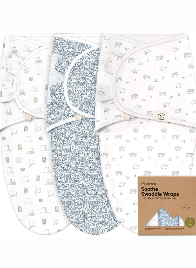 KeaBabies Soothe Swaddle Wraps 3 Pack, Breathable Swaddle, Butterflies - Image 1