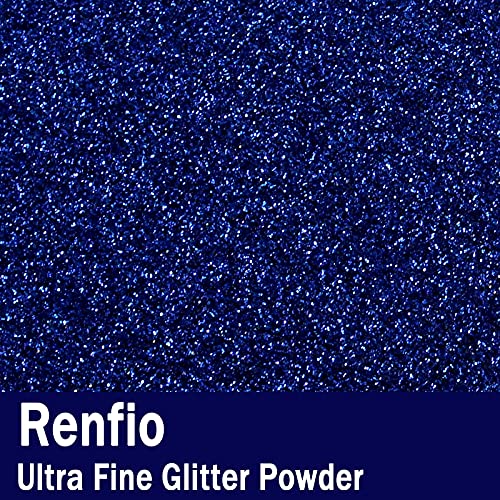 Renfio Ultra Fine Glitter Powder Metallic Resin Glitter 211 Oz 60g PET Flakes Crafts Sequins 1128 0008 02mm Epoxy Chips Flakes for Tumblers Slime Roses Decoration Classic Blue - Image 3