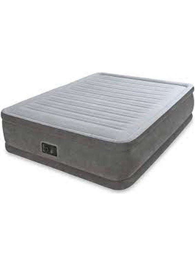 INTEX Queen Dura-Beam Series Elevated Airbed With Bip microfiber Grey - Image 1