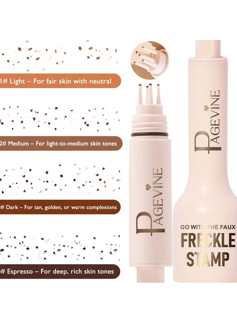 ATRJSZ Upgrade Faux Freckle Stamp Pen – Waterproof Fake Freckles Makeup Tool, Natural-Looking Freckle Maker & Spray with Multi-Prong Precision Stamp Head, Long-Lasting Sunkissed Makeup (1# LIGHT) - Image 4