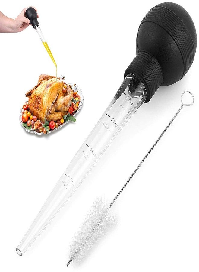HAOHIZE Turkey Baster Syringe with Cleaning Brush, Large Turkey Baster for Cooking Turkey Oil Dropper Chicken Barbecue Food Turkey Baster Barbecue Pipe for Beef, Pork - Image 1