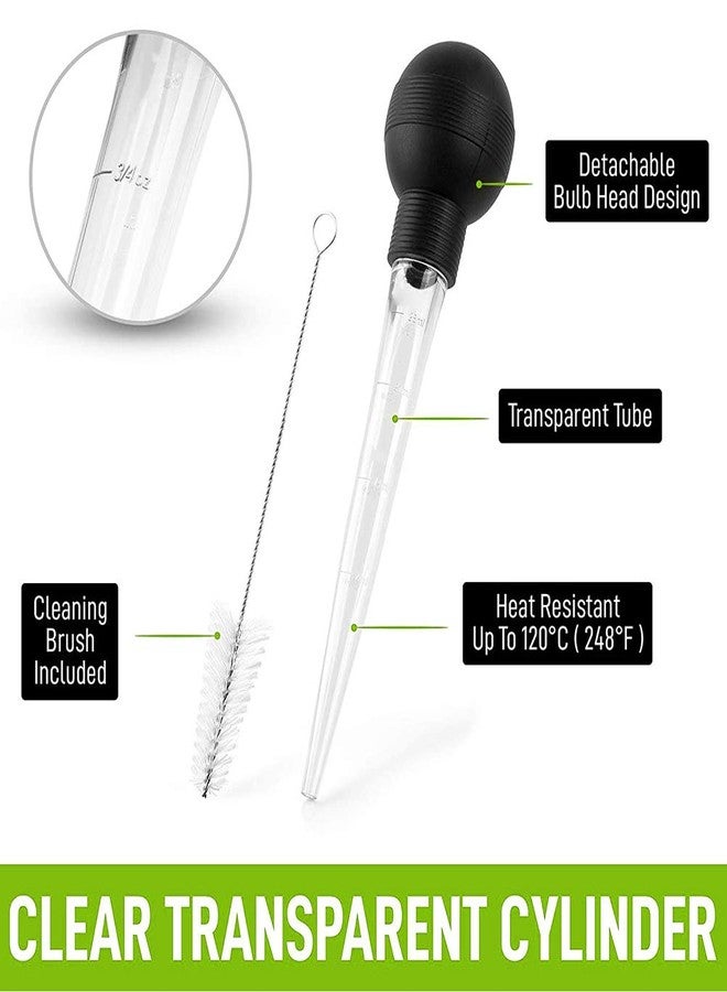 HAOHIZE Turkey Baster Syringe with Cleaning Brush, Large Turkey Baster for Cooking Turkey Oil Dropper Chicken Barbecue Food Turkey Baster Barbecue Pipe for Beef, Pork - Image 3