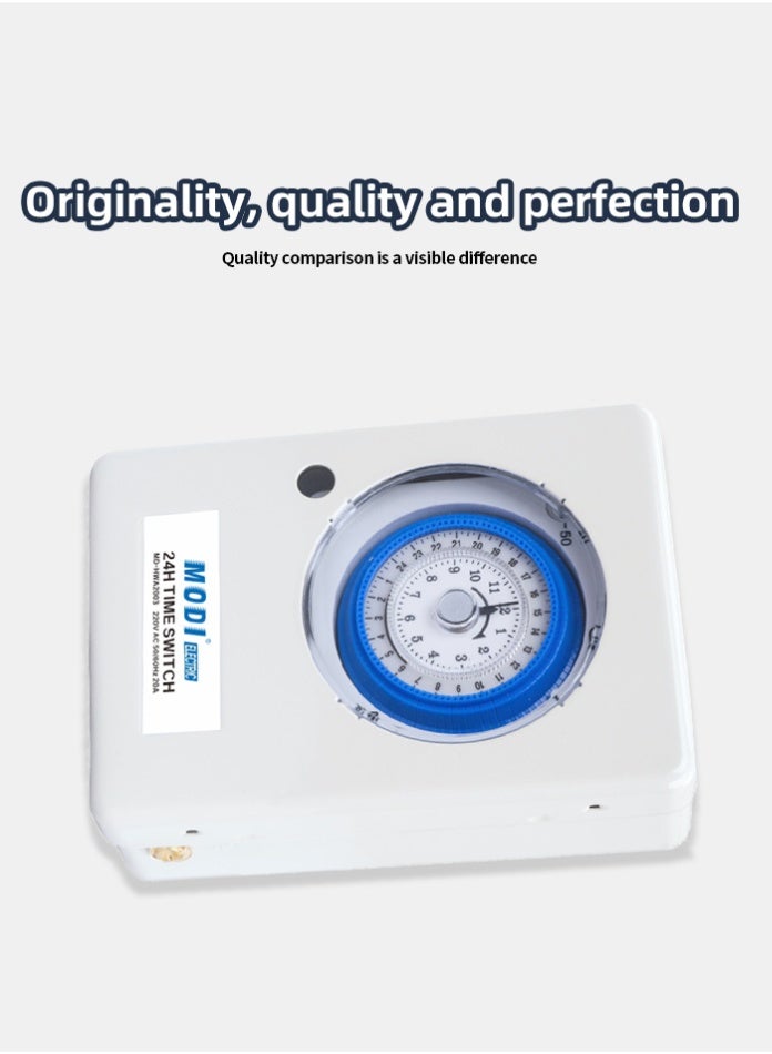 MODI 24H Mechanical Time Switch | Programmable Timer with 96 ON/OFF Settings | Heavy Duty 20A | Energy-Saving Flame Retardant Shell | 220-240V AC Infinite Loop Control for Home & Industrial Use - Image 5