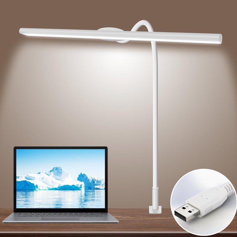 LOOPITYS Led Desk Lamp For Office Home - Eye-Caring Architect Task Lamp 30 Lighting Modes Adjustable Flexible Gooseneck Clamp Light For Workbench Drafting Reading Study，English Instruction Manual Bai - Image 1
