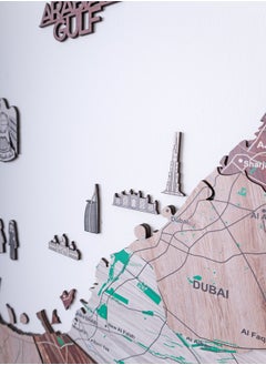 Enjoy The Wood Enjoy The Wood - 3D Wooden Wall Plaque of United Arab Emirates Map - Stylish Wooden Decor of United Arab Emirates Map for Home, Bedroom or Office - Perfect House Warming Gift, Elegant and Handmade Wall Plaque - Cappuccino Design  - Image 2