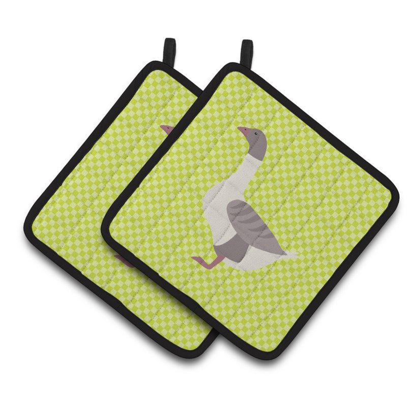 Caroline's Treasures ""Caroline's Treasures Buff Grey Back Goose Green Decorated Pot Holder  7.5"""" x 7.5"""""" 