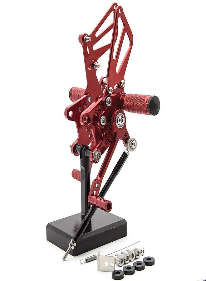 PROCNC Motorcycle Aluminum Rearsets Foot pegs Rear sets Footrest Fit for Suzuki GSXR1000 2000 2001 2002 2003 2004 GSXR750 1996-2005 SV650/SV650S SV1000/S 1998-2014 (Red) - Image 2