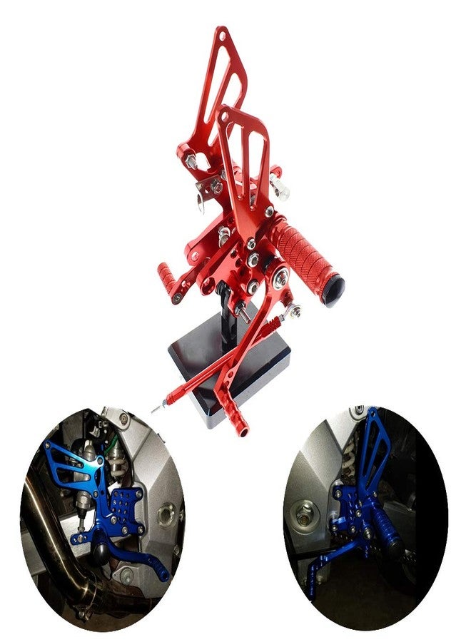PROCNC Motorcycle Aluminum Rearsets Foot pegs Rear sets Footrest Fit for Suzuki GSXR1000 2000 2001 2002 2003 2004 GSXR750 1996-2005 SV650/SV650S SV1000/S 1998-2014 (Red) - Image 1