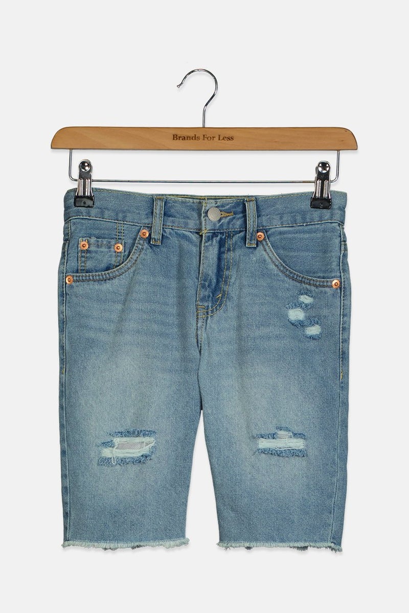 Levi's شورتات جينز مغسولة للأولاد، أزرق - Image 1