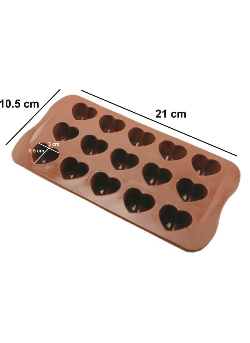 Syga SYGA 15 Holes Brown Silicone Heart Shape Mold  - Image 3