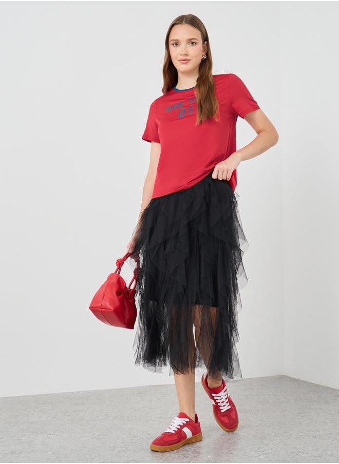 Take Two Take Two Slogan Print Round Neck T-Shirt  - Image 2