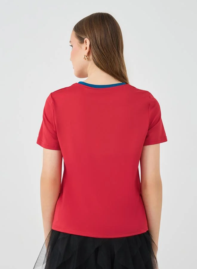 Take Two Take Two Slogan Print Round Neck T-Shirt