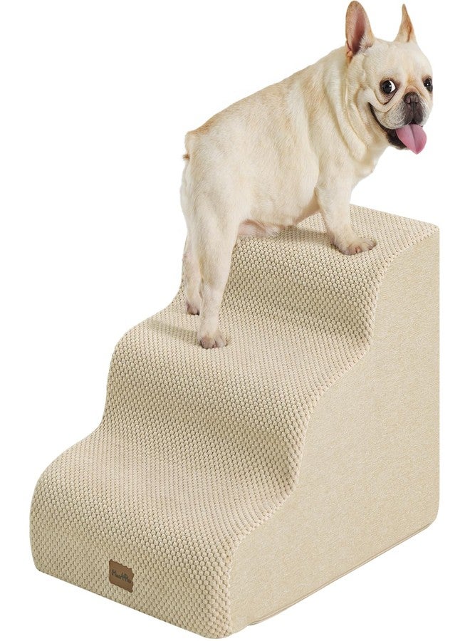 MADE 4 PETS Made4Pets Dog Stairs Ramp for Small Dogs 15.7" H, 3-Step Dog Steps for Bed Couch Sofa and Chair, 35D Foam Pet Steps for Small Dogs and Cats, Non-Slip Bottom Pet Stairs, Beige - Image 1