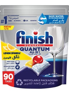 Finish Powerball Quantum All In 1 Dishwasher Lemon Sparkle  - Image 1