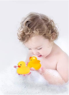 Folanry 50pcs Mini Rubber Ducks, Bath Duck Toys for Toddlers Boys Girls,Squeak and Float Rubber Ducks in Bulk,Baby Shower Duck Decorations Party Favors (3.8cm)  - Image 2