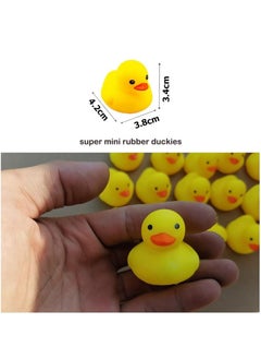 Folanry 50pcs Mini Rubber Ducks, Bath Duck Toys for Toddlers Boys Girls,Squeak and Float Rubber Ducks in Bulk,Baby Shower Duck Decorations Party Favors (3.8cm)  - Image 5
