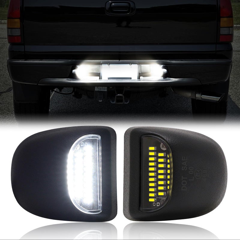 AUYICH License Plate Light Fits for 20012013 Silverado Sierra 1500 2500 3500 19992014 2500HD 3500HD 0006 Suburban 0006 Chevrolet Tahoe White LED Light Rear Bumper Tag Number Lamp - Image 3
