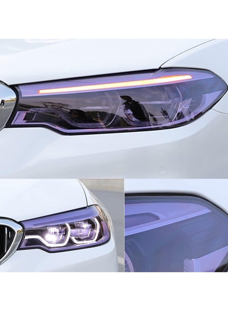 SYOSI 2 Rolls Car Light Tint Film Taillight Fog Light Vivid Vinyl Tint Wrap Protector Tint Vinyl Wrap Film Roll for Car Headlight Taillight Fog Lights Purple - Image 2