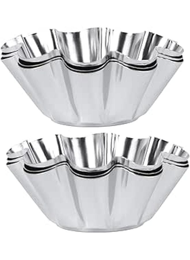 Stainless Steel Tart Pans 6pcs Non Stick Baking Molds for Egg Tarts Cupcakes Desserts - Image 1