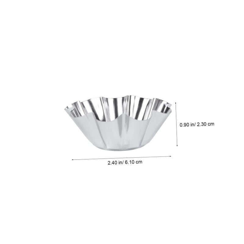 Stainless Steel Tart Pans 6pcs Non Stick Baking Molds for Egg Tarts Cupcakes Desserts - Image 5