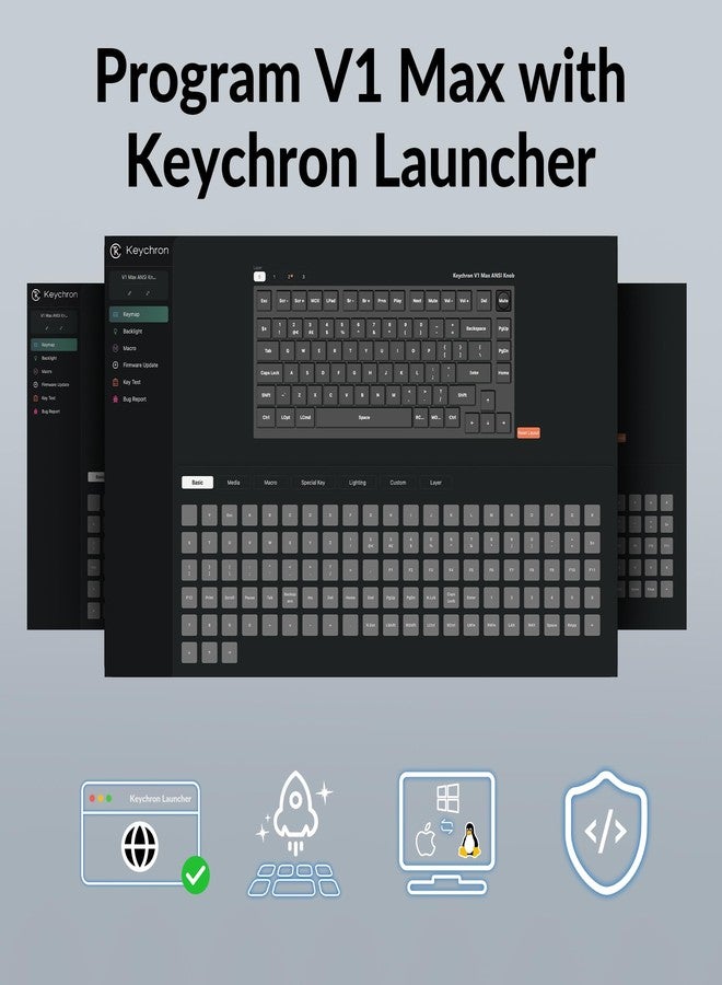 Keychron V1 Max 75% RGB Custom Mechanical Keyboard, 2.4Ghz/Bluetooth 5.1/Wired QMK/VIA Programmable Macro, Hot-Swappable Gateron Jupiter Brown Switch Gasket Mount for Mac Windows Linux - Image 4