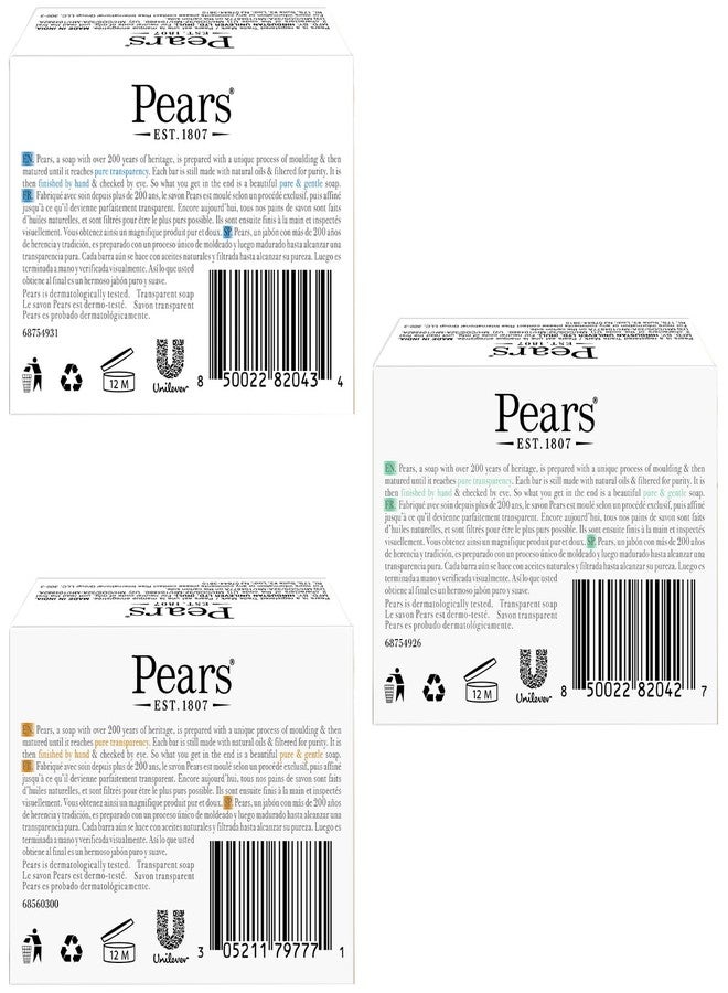 Pears Glycerin Soap Variety 3-Pack - Transparent Amber, Blue & Green Bars for Soft, Glowing Skin, 3.53 Oz Ea - Image 2