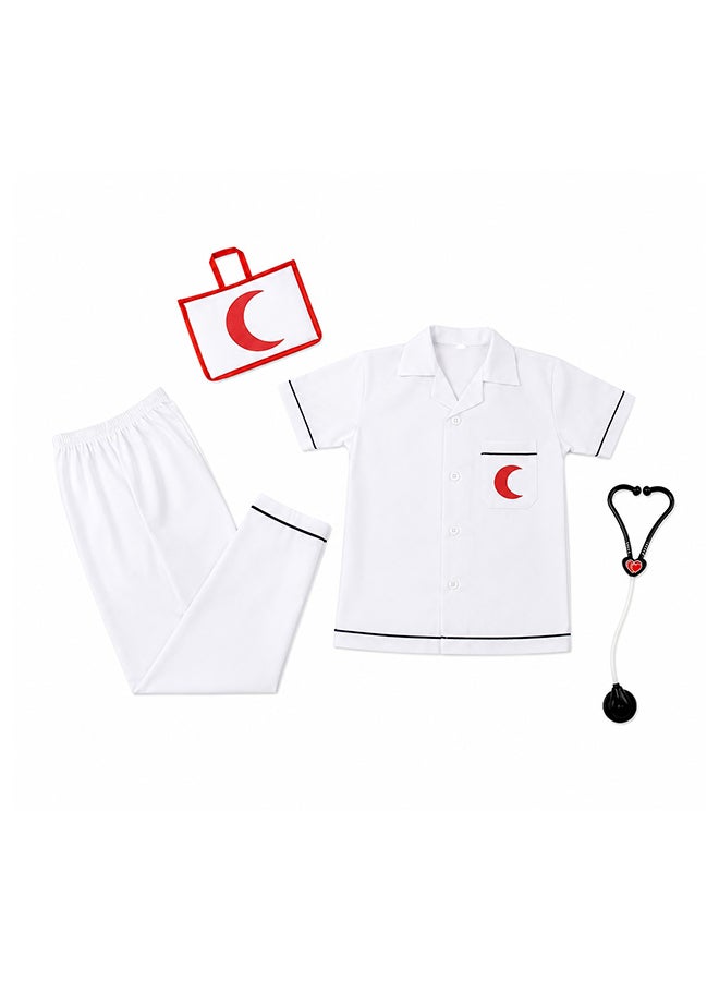 Toy Land Kids Doctor Costume Set with Stethoscope and Medical Bag – Role Play Fancy Dress Outfit for Boys of age 6 to 7 years - Image 1
