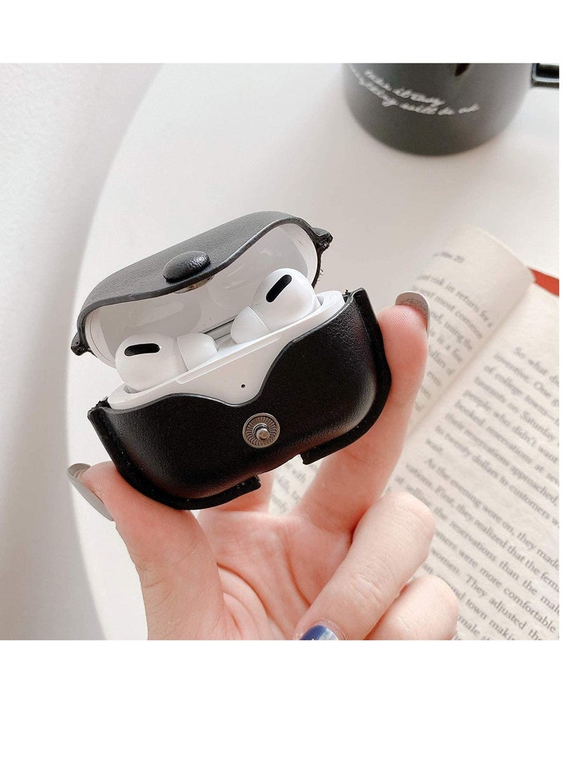 AirPod Pro Case Leather Personalized Leather Protective Air-pod Pro Case Cover Shockproof with Loss Prevention Clip - Image 4