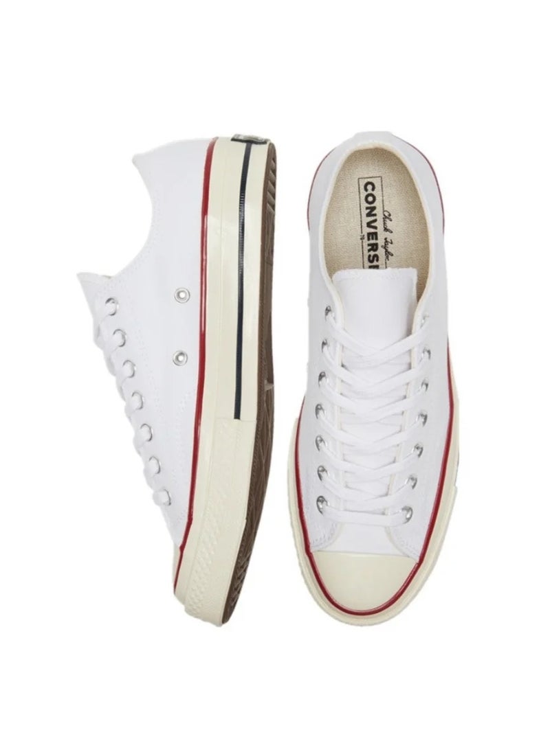 Converse Unisex 1970s-Inspired Low Top Canvas Sneakers in White with Lace-Up Closure - Image 4