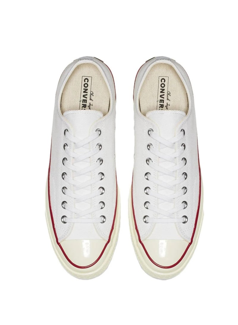 Converse Unisex 1970s-Inspired Low Top Canvas Sneakers in White with Lace-Up Closure - Image 3