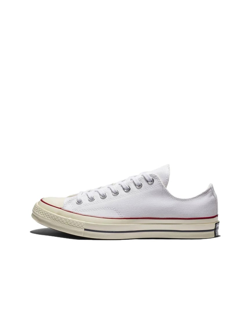 Converse Unisex 1970s-Inspired Low Top Canvas Sneakers in White with Lace-Up Closure - Image 1