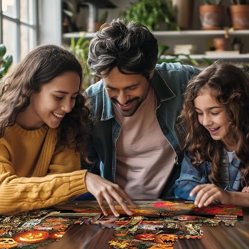 White Mountain Jack O Lanterns Halloween Puzzles 1000 Pieces Pumpkin Puzzle for Fall and Autumn - Image 4