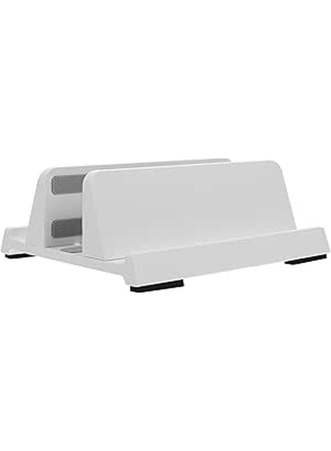 Adjustable White Vertical Laptop Tablet Stand 3 In 1 Desktop Holder For Smartphones - Image 1
