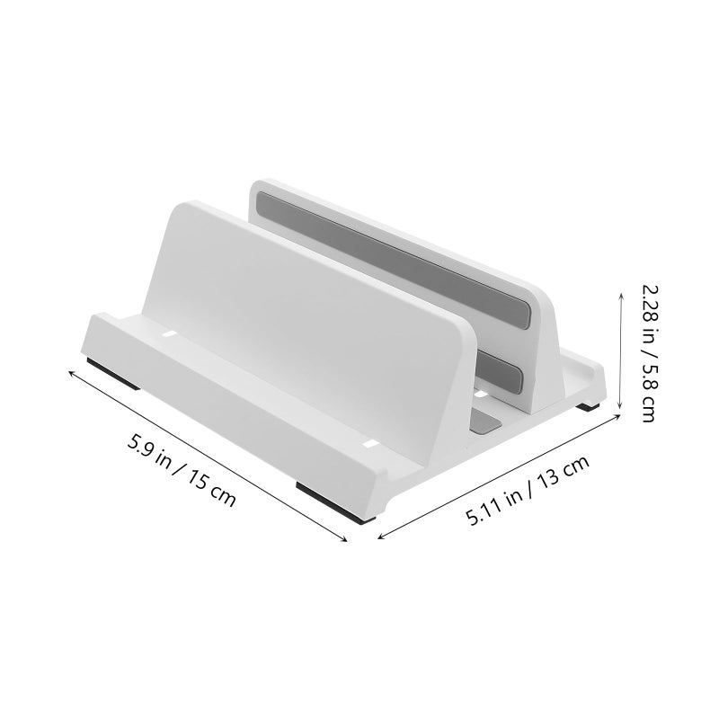 Adjustable White Vertical Laptop Tablet Stand 3 In 1 Desktop Holder For Smartphones - Image 3