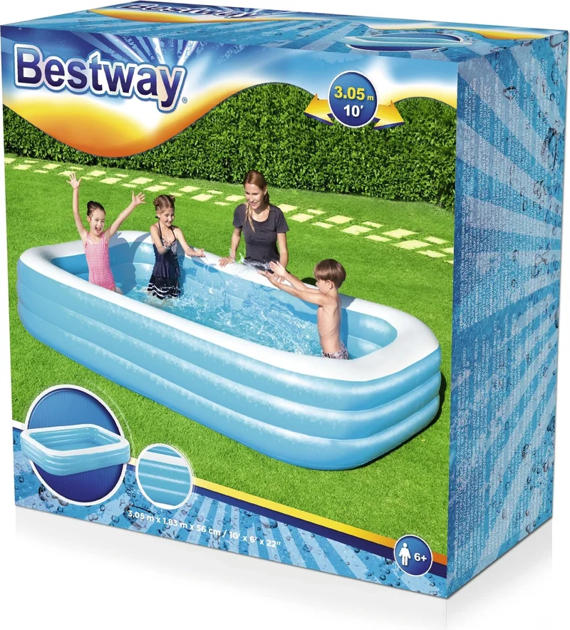 بست واي Inflatable Family Pool + Pump ( 305 x 183 x 56 cm ) 54009