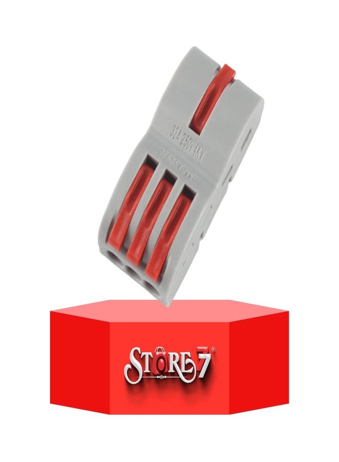 ستور 77 STORE77® 5 قطع موصلات أسلاك رافعة صغيرة (1 في 3 خارج)، موصل أسلاك التوصيل، كتلة طرفية موصلة سريعة التوصيل عالمية. - Image 1
