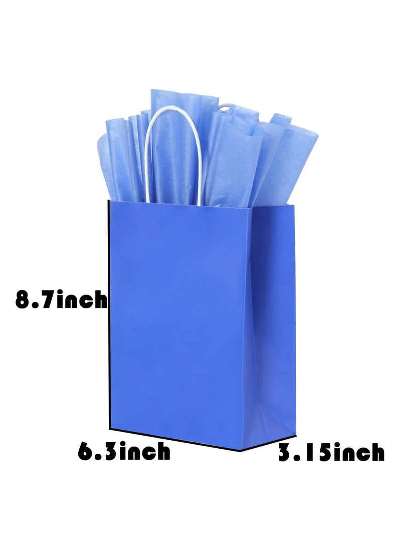 Premify Party Bags-Pack of 16 Gift Bags Multipack with Tissue Papers - 15x21x8cm Multicolor-Kraft Paper Bags- Paper Party Bags for Kids Party, Birthday, Sweets, Wedding, Eid - Image 2