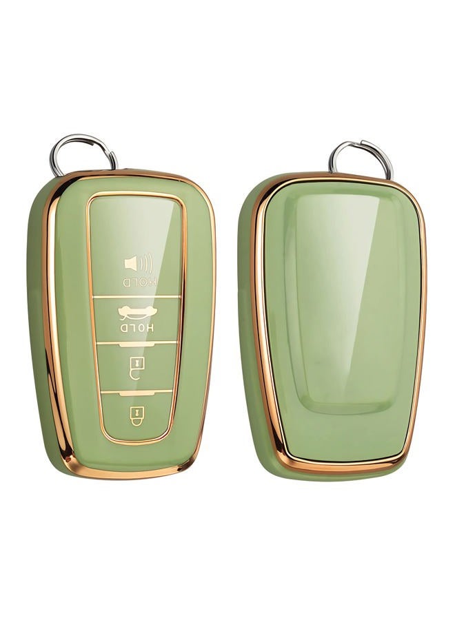 Cacacar for Toyota Camry RAV4 Key Fob Cover, for Highlander Avalon GT86 Key Fob Case Premium Soft TPU 360 Degree Protector Holder,Green - Image 1