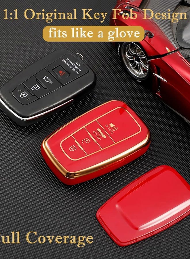 Cacacar for Toyota Camry RAV4 Key Fob Cover, for Highlander Avalon GT86 Key Fob Case Premium Soft TPU 360 Degree Protector Holder,Green - Image 5