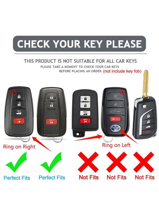 Cacacar for Toyota Camry RAV4 Key Fob Cover, for Highlander Avalon GT86 Key Fob Case Premium Soft TPU 360 Degree Protector Holder,Green - Image 2