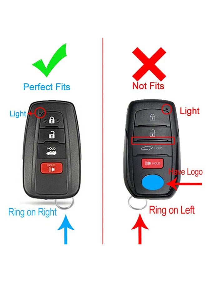Cacacar for Toyota Camry RAV4 Key Fob Cover, for Highlander Avalon GT86 Key Fob Case Premium Soft TPU 360 Degree Protector Holder,Green - Image 3