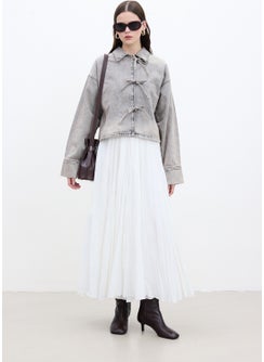 Manuka Lace-Up Denim Blouse Anthracite  - Image 1