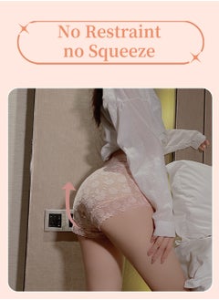 Moovant 2 Pack Women's Breathable Floral Lace Underwear Set, Ice Silk Briefs Seamless High-waisted Tummy Control Hip Lift Panties Shorts Summer Thin with Mulberry Silk Lining  - Image 3