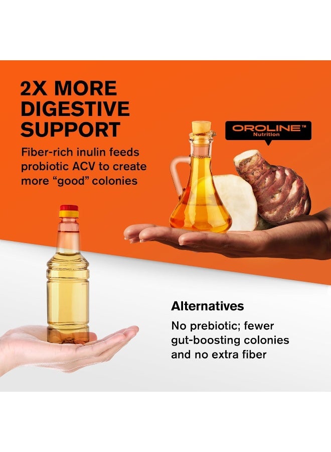 LUBEX Organic Apple Cider Vinegar Capsules (120 Capsules 1500 mg) ACV Tablets w/Prebiotics - Cleanse & Detox Apple Cider Vinegar Pills Fibre Supplement, Appetite Suppressant & Metabolism Booster - Image 4