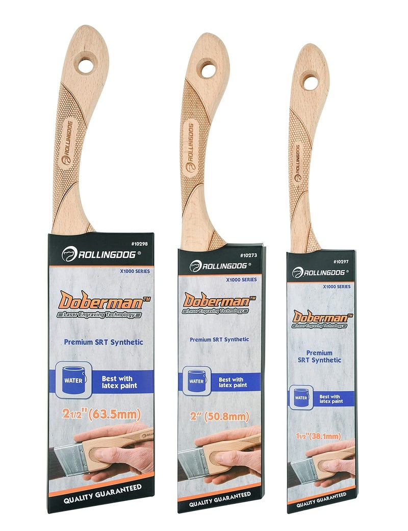 ROLLINGDOG Angled Paint Brush - Trim Brush with Ergonomic Wood Handle for Wall, Furniture, Cutting in Painting,3PC(1.5",2",2.5") - Image 5