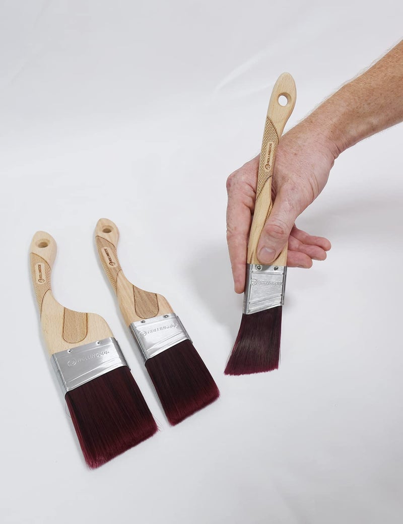 ROLLINGDOG Angled Paint Brush - Trim Brush with Ergonomic Wood Handle for Wall, Furniture, Cutting in Painting,3PC(1.5",2",2.5") - Image 4
