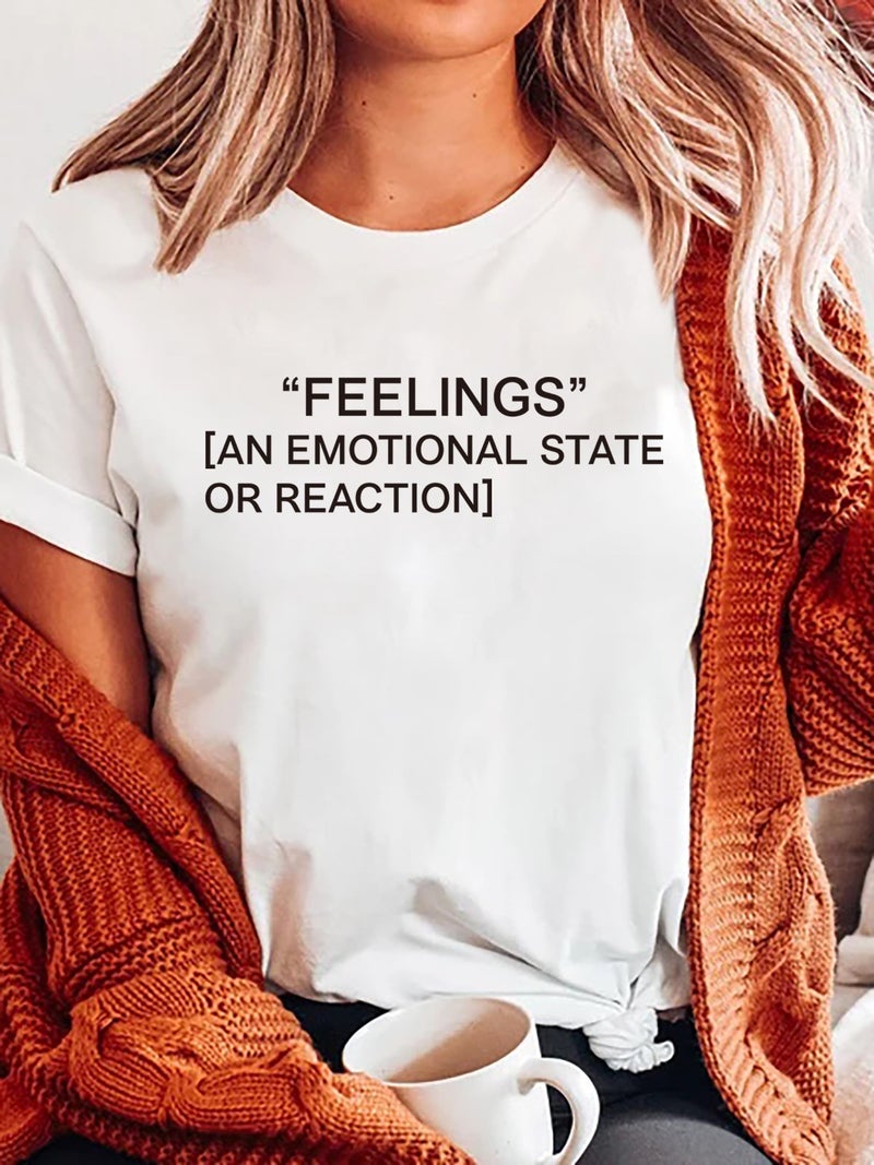 Foreign trade Independent Station Women's top Round Neck Slogan Printed Short-sleeved t-shirt - Image 1