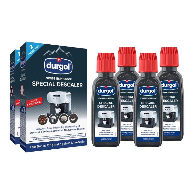 Durgol Swiss Espresso Machine Decalcifier/Descaler Solution, 4 Count - Image 1