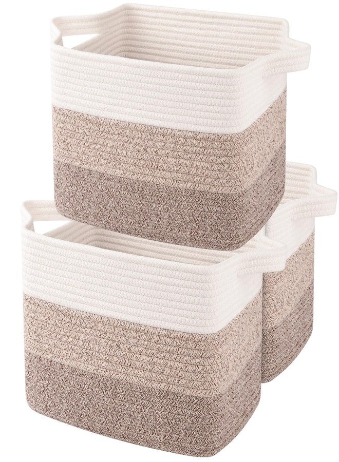 OIAHOMY Storage Basket, Woven Baskets for Storage, Cotton Rope Basket for toys,Towel Baskets for Bathroom - Pack of 3, Gradient Yellow - Image 1