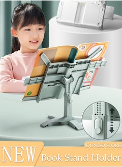 Book Stand Holder for Kids Portable Sturdy Book Stand Multi Heights Angles Adjustable Foldable Book Rest, Reading Free Hand Holder for Hard Covers Paperbacks CookBooks TextBooks Magazines